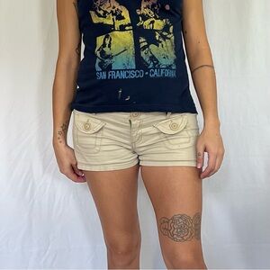 Arizona Jean Company Y2K Low Rise Corduroy Khaki Cargo Shorts